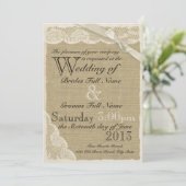 アンティークホワイトレースカントリーウェディング 招待状 (スタンド正面)