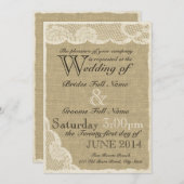 アンティークホワイトレースカントリーウェディング 招待状 (正面/裏面)