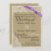 アンティークホワイトレースカントリーウェディング 招待状 (正面/裏面)