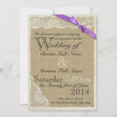 アンティークホワイトレースカントリーウェディング 招待状 (正面)