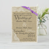 アンティークホワイトレースカントリーウェディング 招待状 (スタンド正面)