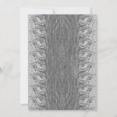 アンティークホワイトレースグレーウッドシルバー結婚ズ 招待状 (裏面)