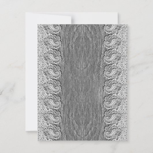 アンティークホワイトレースグレーウッドシルバー結婚ズ 招待状 (裏面)