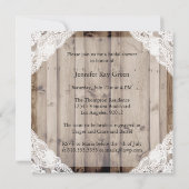 アンティークホワイトレースブライダルシャワー招待 招待状 (裏面)