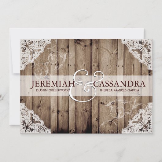 アンティークホワイトレース結婚式招待状 招待状 (正面)