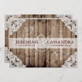 アンティークホワイトレース結婚式招待状 招待状 (正面/裏面)