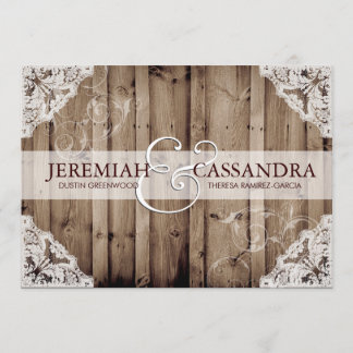 アンティークホワイトレース結婚式招待状 招待状