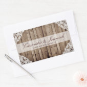 アンティークホワイトレ結婚ースのウォーターボトルシール 長方形シール (封筒)