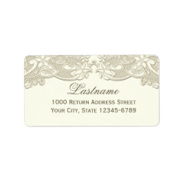 アンティークホワイトヴィンテージフローラレースデザイン ラベル
