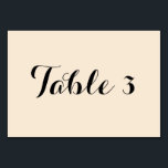 アンティークホワイト番号付き テーブルナンバー<br><div class="desc">背景がアンティークホワイトの無地でテーブル番号が入ります。背景色とフォント色、フォントスタイルやサイズのカスタマイズが可能です。</div>