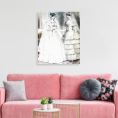 アンティークホワイト結婚ズドレス キャンバスプリント (インサイチュ (リビング))