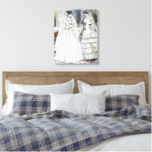 アンティークホワイト結婚ズドレス キャンバスプリント (インサイチュ (寝室))