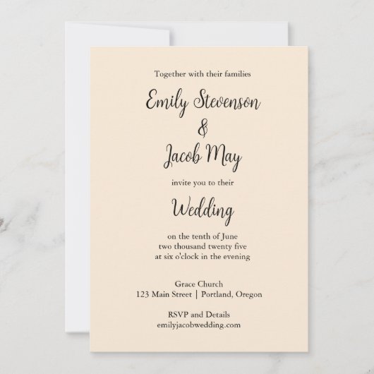 アンティークホワイト結婚式招待状 招待状 (正面)