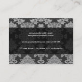 アンティークホワイト&グレー伝統的フローラレース 名刺 (裏面)