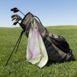 アンティークホワイト&ダスティピンクアジサイ花びら ゴルフタオル