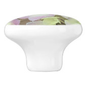 アンティークホワイト&ダスティピンクアジサイ花びら セラミックノブ (側面)