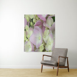 アンティークホワイト&ダスティピンクアジサイ花びら タペストリー