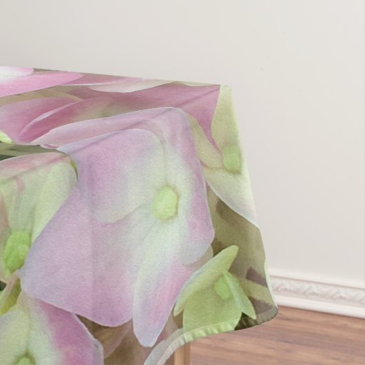 アンティークホワイト&ダスティピンクアジサイ花びら テーブルクロス (インサイチュ)