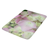 アンティークホワイト&ダスティピンクアジサイ花びら バスマット (アングル)