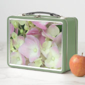 アンティークホワイト&ダスティピンクアジサイ花びら メタルランチボックス (インサイチュ)