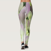 アンティークホワイト&ダスティピンクアジサイ花びら レギンス (裏面)