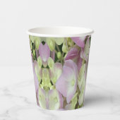 アンティークホワイト&ダスティピンクアジサイ花びら 紙コップ (裏面)