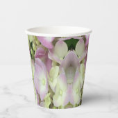 アンティークホワイト&ダスティピンクアジサイ花びら 紙コップ (正面)
