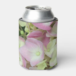 アンティークホワイト&ダスティピンクアジサイ花びら 缶クーラー
