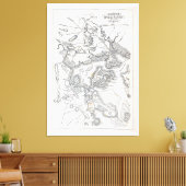 アンティークボストンの地図 | 1775-1776 キャンバスプリント (インサイチュ (リビング))