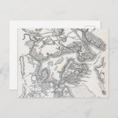 アンティークボストンの地図 | 1775-1776 ポストカード (正面/裏面)