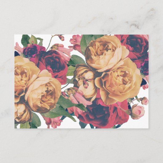 アンティークボタニカルフェテウェディングレセプションカード エンクロージャーカード (裏面)