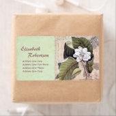 アンティークボタニカルプリントマグノリアコラージュ ラベル (インサイチュ)