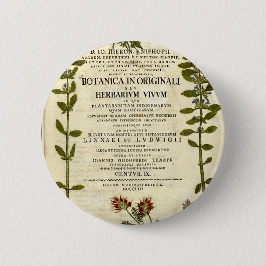 アンティークボタニー蔵書票 缶バッジ (正面)