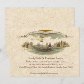 アンティークボート愛好家の結婚式招待状 招待状 (正面/裏面)