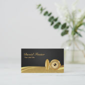 アンティークポケットウォッチブラック金ゴールドダマエレガントスク 名刺 (スタンド正面)