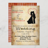 アンティークポスタールックカスタム結婚式招待状 招待状 (正面/裏面)