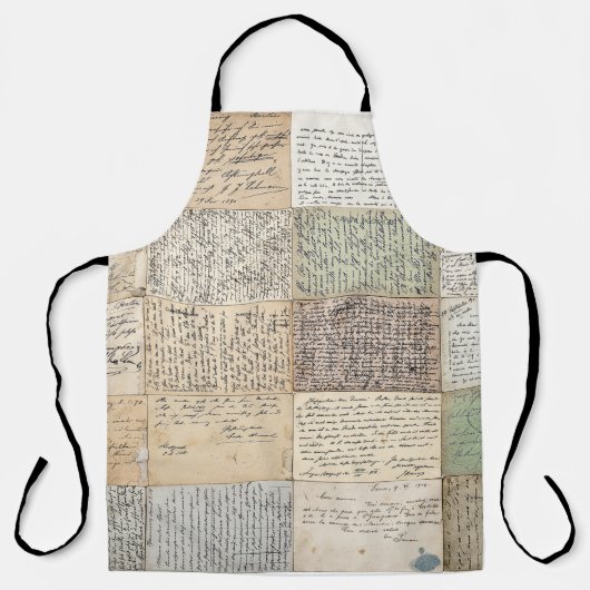 アンティークポストカーフランスのドヴィンテージ背景 エプロン (正面)