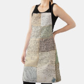 アンティークポストカーフランスのドヴィンテージ背景 エプロン (インサイチュ)