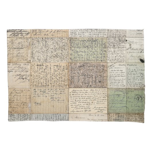 アンティークポストカーフランスのドヴィンテージ背景 枕カバー (正面)