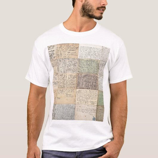アンティークポストカーフランスのドヴィンテージ背景 Tシャツ (正面)