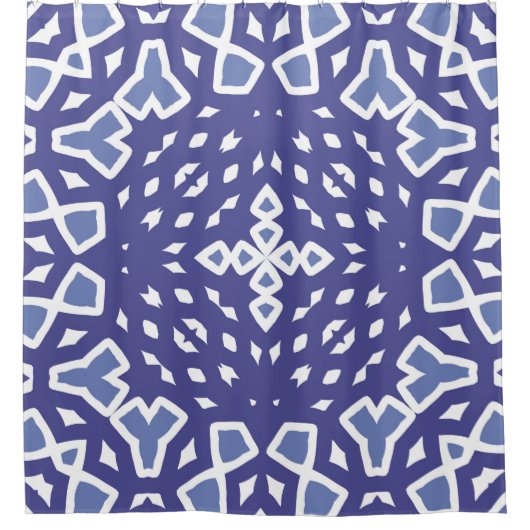 アンティークポルトガルのアズレジョ・セラミック。オリジナル設計 シャワーカーテン (正面)