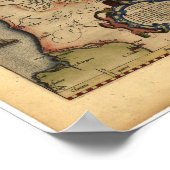 アンティークポルトガルの地図ORTELIUS ATLAS 1570 A.D. ポスター (角)