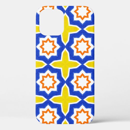 アンティークポルトガルタイル。青と黄のアズレホス Case-Mate iPhoneケース (裏面)