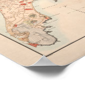 アンティークポルトガル語マカオの地図1889 ポスター (角)