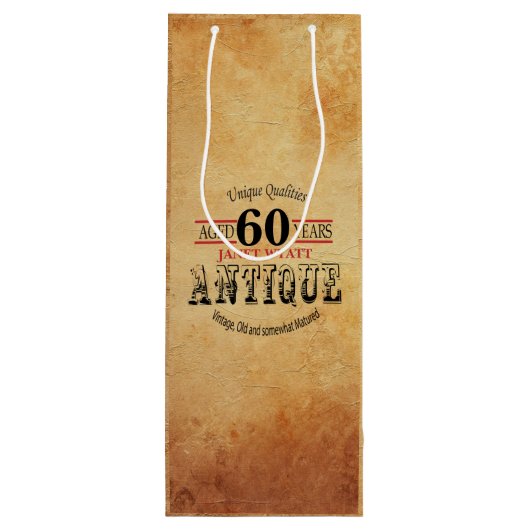 アンティークマイルストーン第60誕生日 ワインギフトバッグ (裏面)