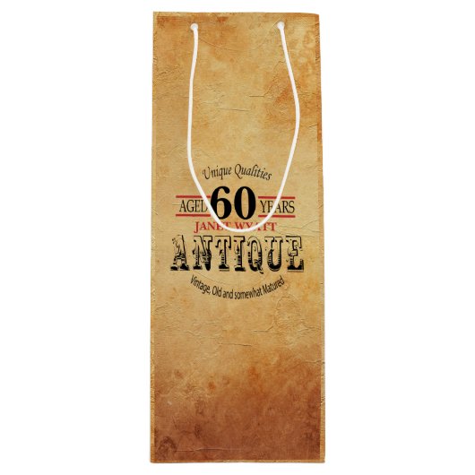 アンティークマイルストーン第60誕生日 ワインギフトバッグ (正面)