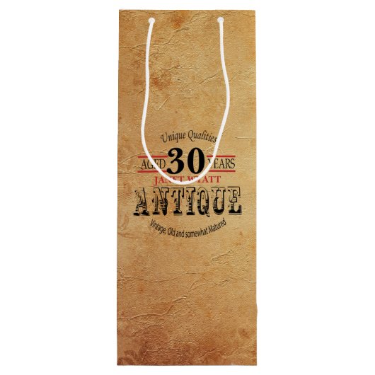 アンティークマイルストーン30歳の誕生日 ワインギフトバッグ (裏面)