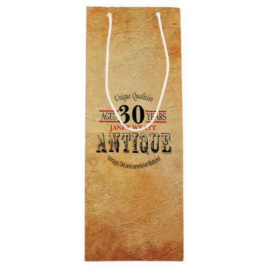 アンティークマイルストーン30歳の誕生日 ワインギフトバッグ (正面)