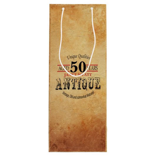 アンティークマイルストーン50誕生日 ワインギフトバッグ (裏面)