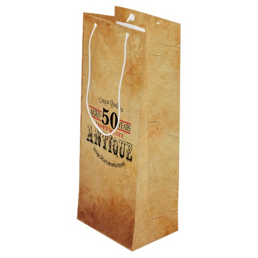 アンティークマイルストーン50誕生日 ワインギフトバッグ (裏面アングル)